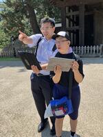 弘前公園の自主研修です。先ずは、目的地へのルートの確認です。